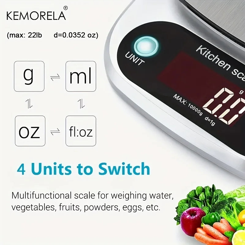 KEMORELA 1PCS 5/10KG Stainless Steel LCD Display